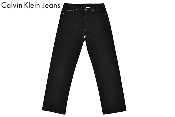 K-2018★Calvin Klein Jeans カルバンクライン ジーンズ★メキシコ製 ブラック黒 カラーパンツ ツイル地 ストレート ジーンズ 70cm
