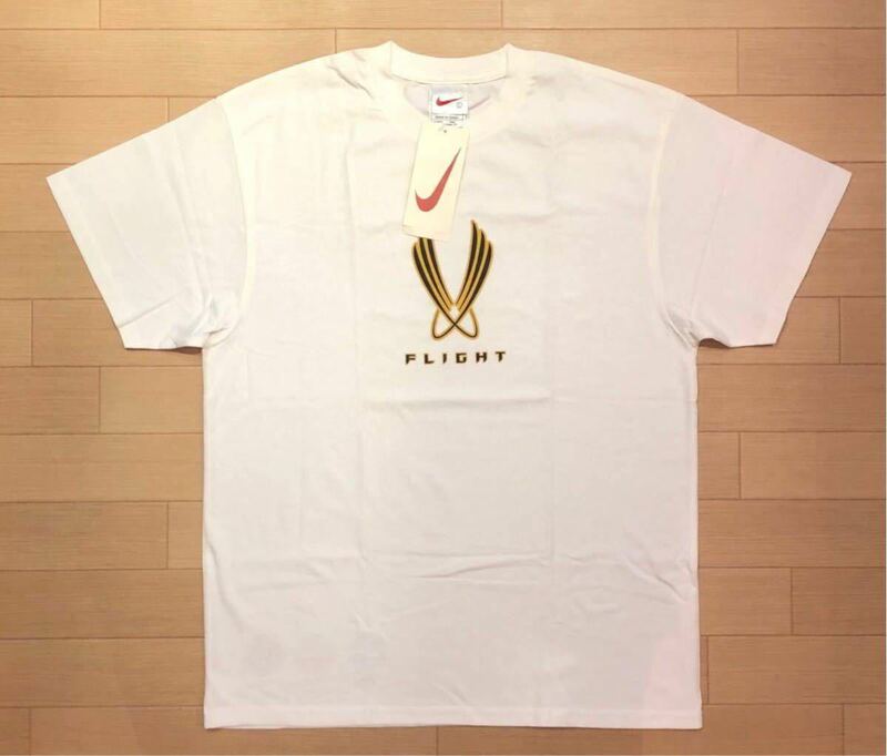 【L】デッドストック 90'S ヴィンテージ ナイキ NIKE FLIGHT Logo Tee フライト ロゴ プリントTシャツ 半袖Tシャツ USA M4517 PD