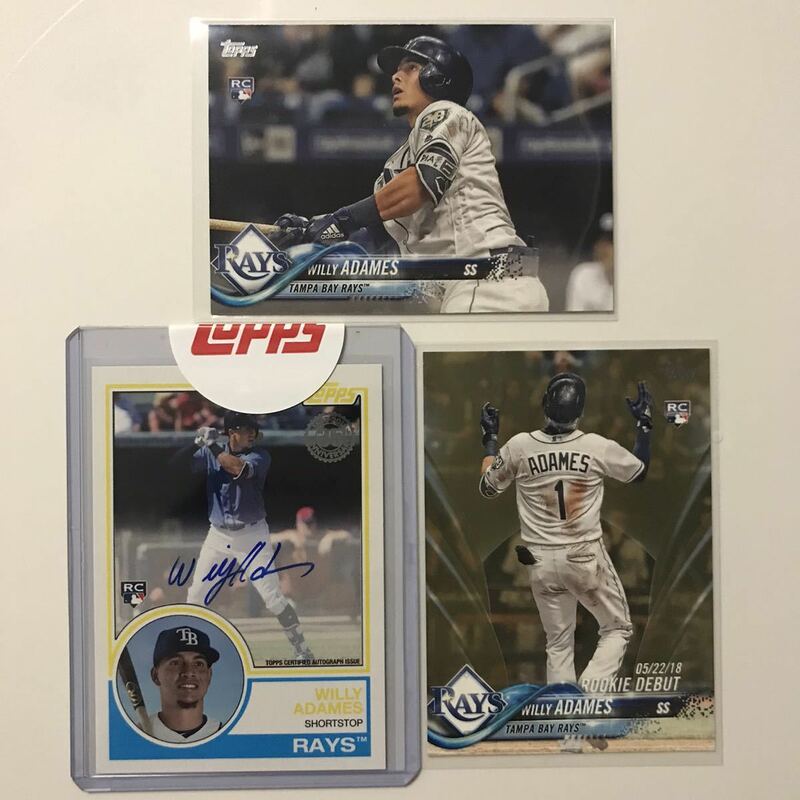 [Willy Adames][1983 Topps Autograph][US25(Parallel Gold ♯/2018)][US281][2018 Topps Update](Tampa Bay Rays(TB))RD RC