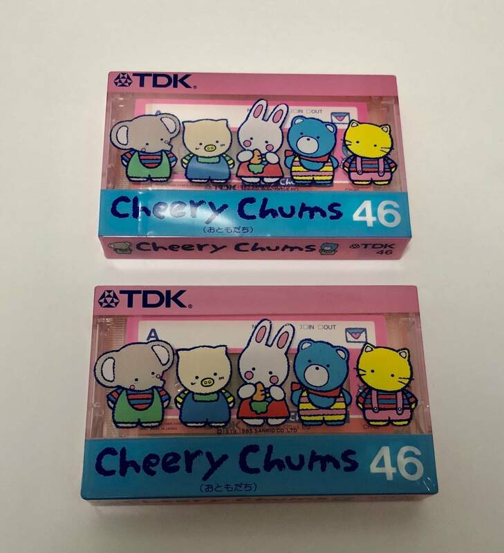 未使用品 TDK 日本製 カセットテープ 46分 サンリオ Cheery Chums チアリーチャム おともだち 2個セット