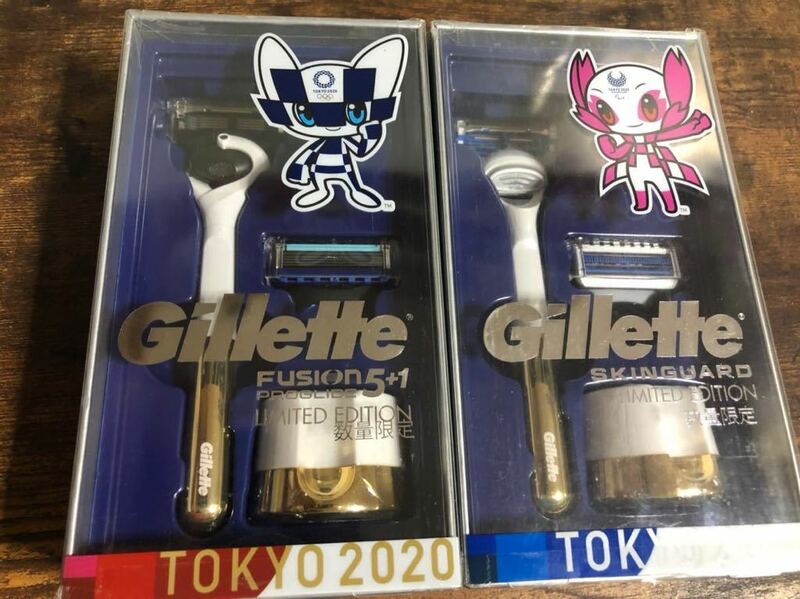 【希少・数量限定・2種セット】 Gillette(ジレット) FUSION PROGLIDE 5＋1 LIMITED EDITION 髭剃り 東京オリンピック TOKYO2020