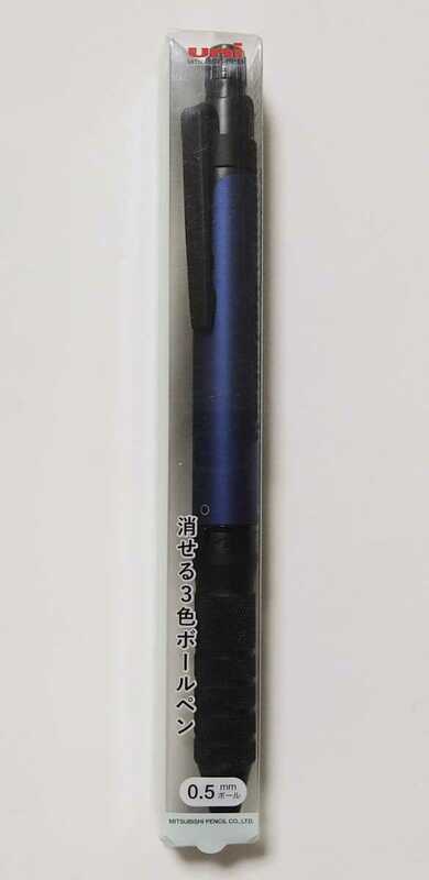 送料無料★uni 消せる3色ボールペン ユニボール アールイー3 ビス 0.5mm 紺 ネイビー軸 黒赤青インク 三菱鉛筆 ゲルインク URE3-1000-05.9