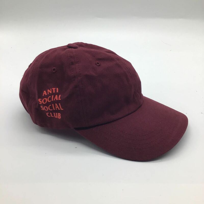 新品未使用品 anti social social club cap bargandi one size