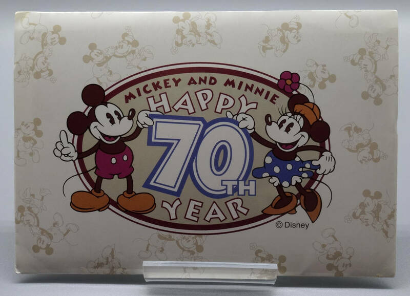 ミッキー★ミニー★絵入りはがき★MICKEY AND NINNIE HAPPY 70TH YEAR★70周年