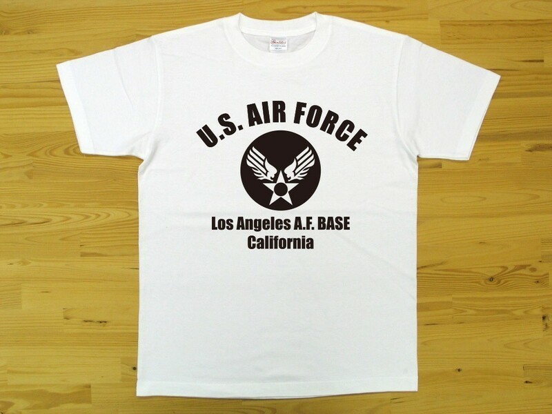 U.S. AIR FORCE 白 5.6oz 半袖Tシャツ 黒 XL ミリタリー エアフォース アメリカ空軍