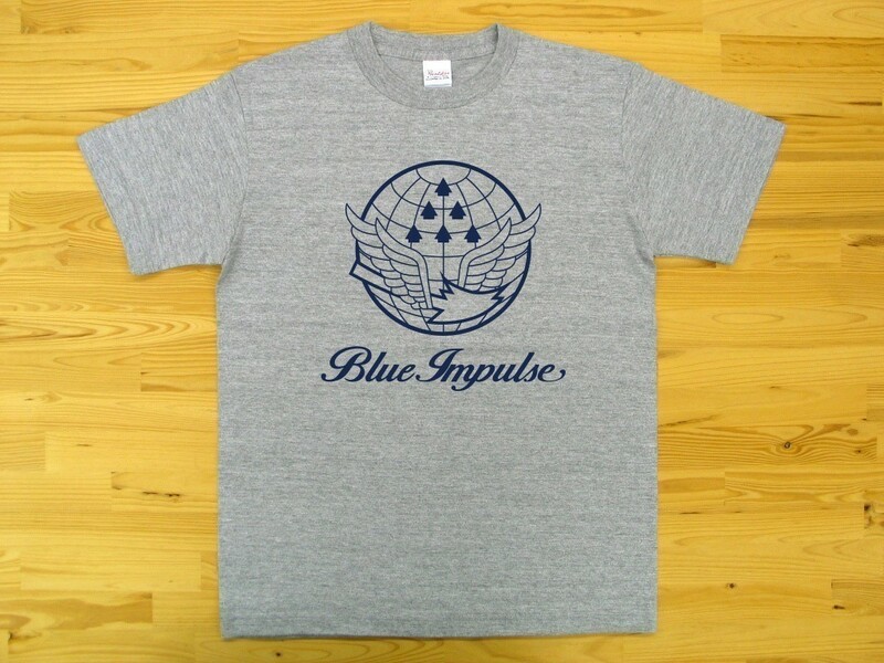航空自衛隊 Blue Impulse 杢グレー 5.6oz 半袖Tシャツ 紺 XL ミリタリー ブルーインパルス