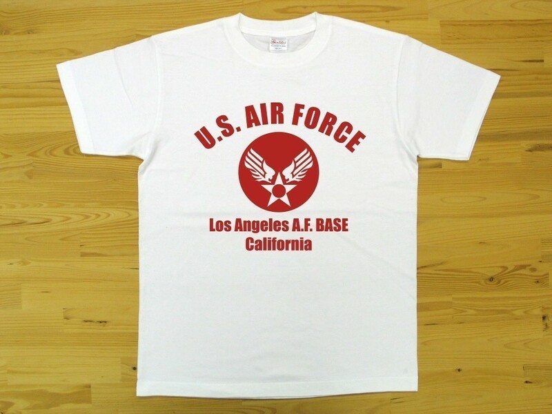 U.S. AIR FORCE 白 5.6oz 半袖Tシャツ 赤 XL ミリタリー エアフォース アメリカ空軍