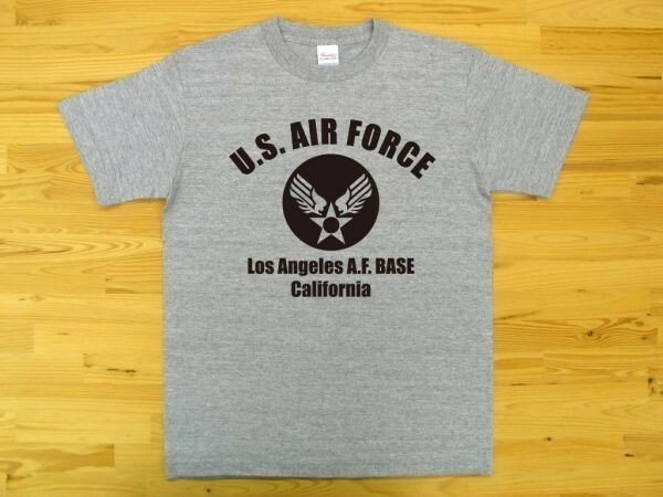 U.S. AIR FORCE 杢グレー 5.6oz 半袖Tシャツ 黒 S ミリタリー エアフォース アメリカ空軍