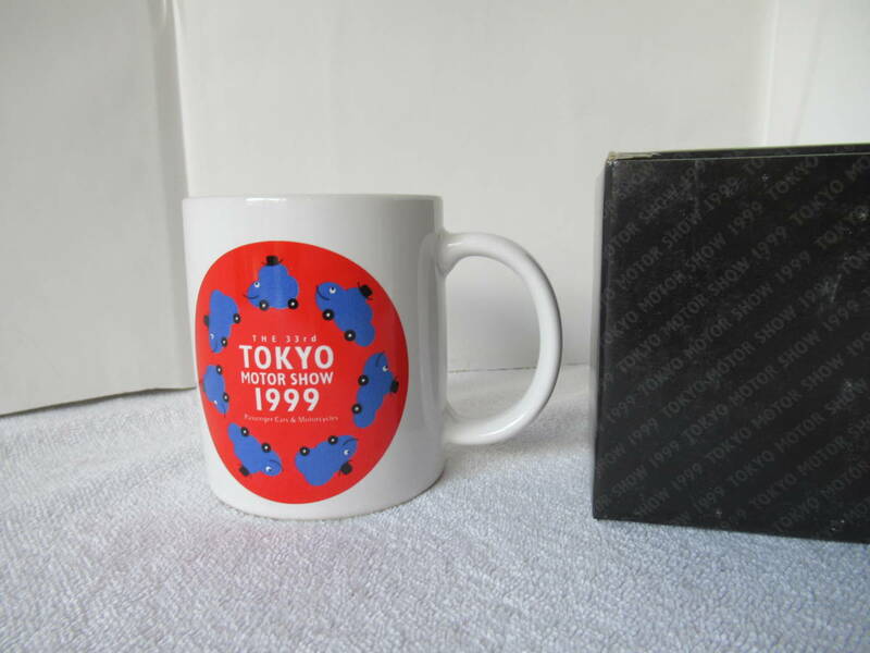 マグカップ THE 33rd TOKYO MOTOR SHOW 1999 第33回 東京モーターショー 赤 口径7.5cm 高さ9cm