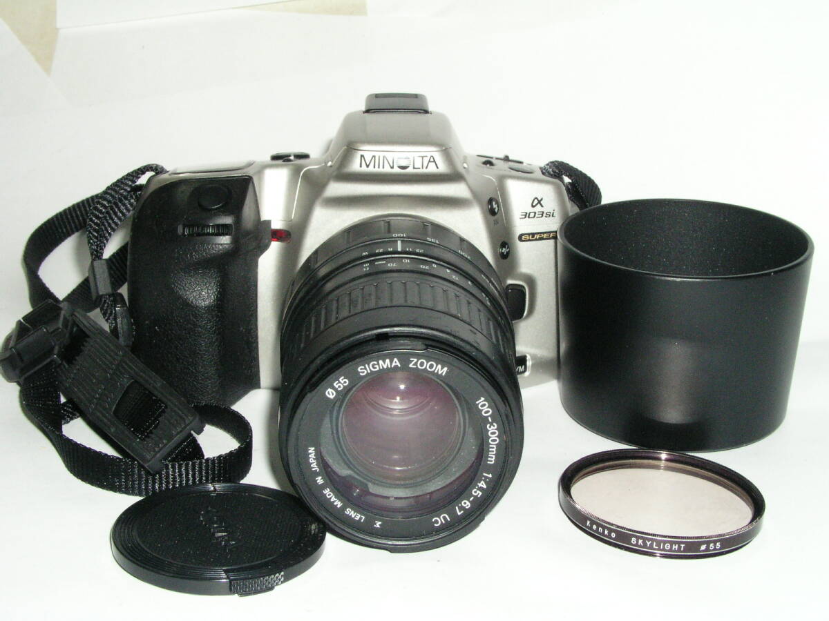 8533★★ MINOLTA α303si SUPER（α-303siの改良型、金属マウント、スポット測光、1995年）+ SIGMA ZOOM 100-300mm/4.5-6.7 UC ★7453