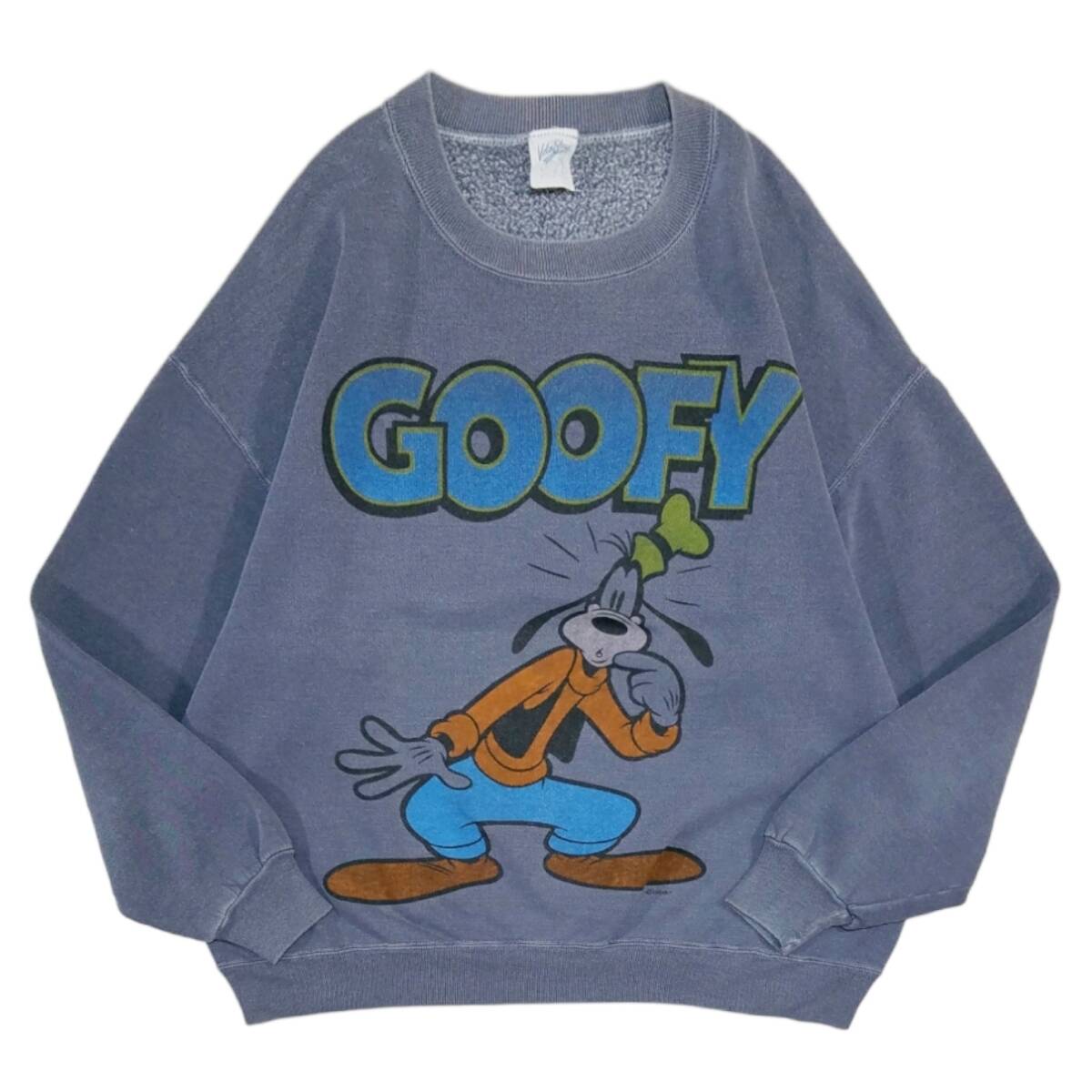 【USA製　クリーニング済】　ディズニー　グーフィー　disney　goofy　ベルバシーン　Velva Sheen　スウェット　トレーナー　コットン55％