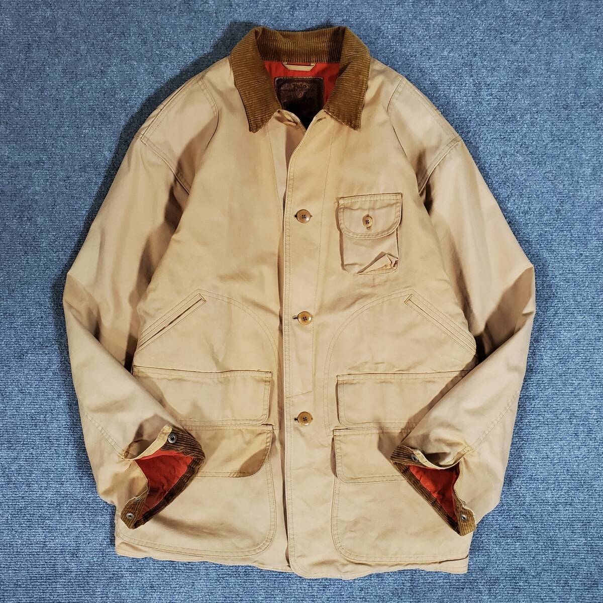 レア　90S　POLO RALPH LAUREN　SPORTSMAN　ポロ ラルフローレン　スポーツマン　ハンティングジャケット　裏オレンジ　キルティング