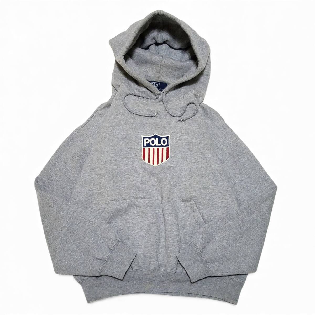 【希少　良好　クリーニング済】 POLO RALPH LAUREN　ポロ ラルフローレン　KSWISS　 ケースイス　プルオーバー　パーカー　星条旗　裏起毛