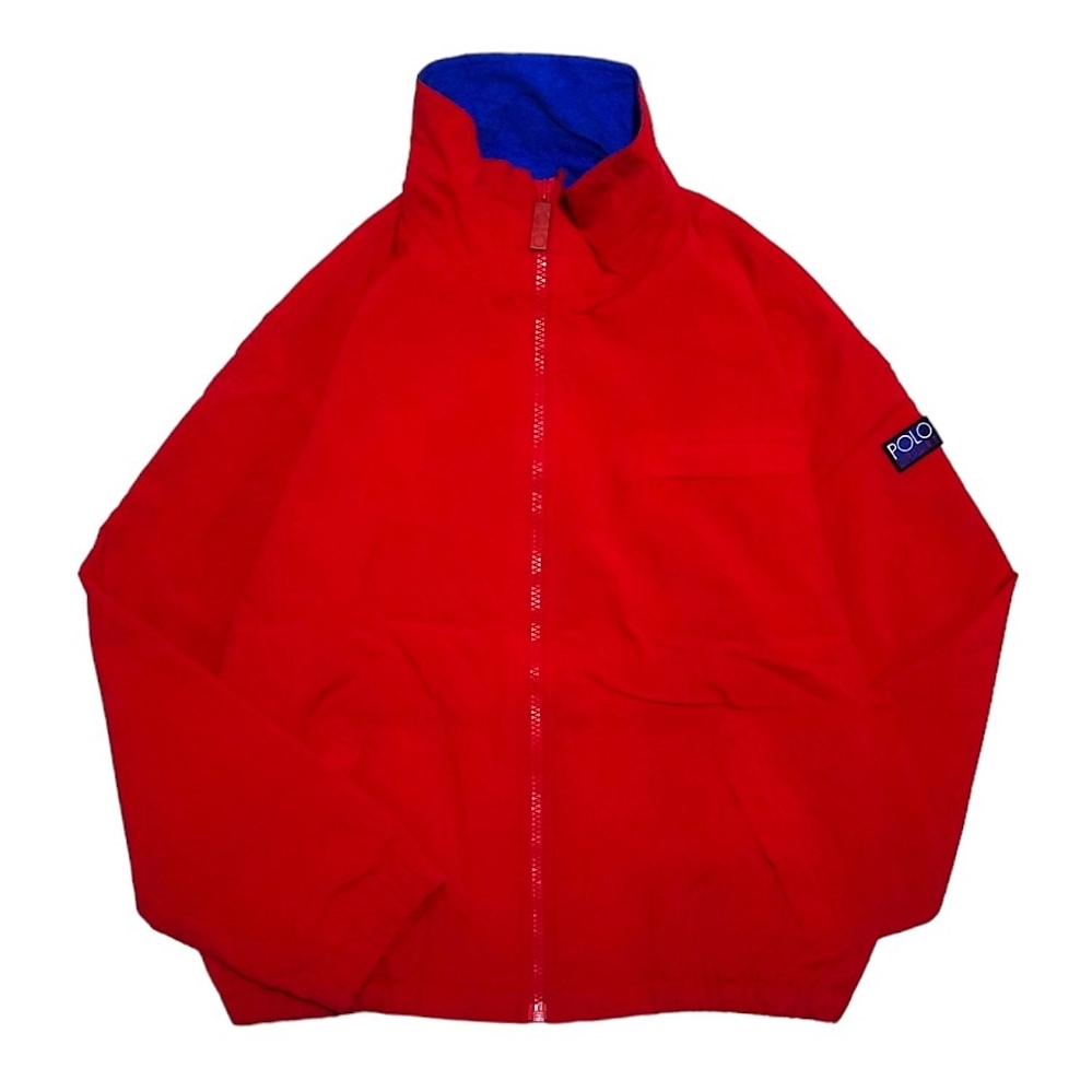 【レア　クリーニング済　90s】RALPH LAUREN　HI TECH　ラルフローレン　裏フリース　ナイロンジャケット　ポロスポーツ　シェルドシンチラ