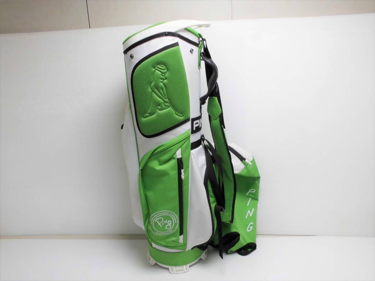 ■PING ピン キャディバッグ ゴルフバッグ ホワイト×グリーン■