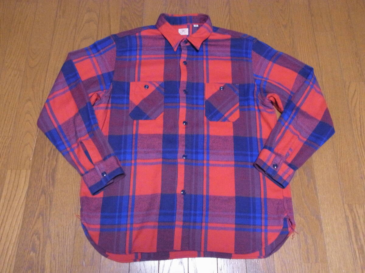 510-134/良品/日本製/SUGAR CANE/シュガーケーン/SC28740/ヘビーネルシャツ/XL/レッド×ブルー×ネイビー