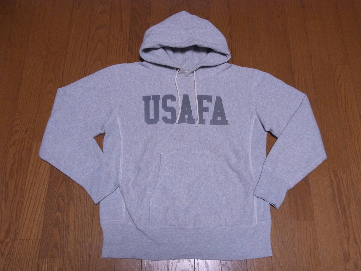 511-51/Champion/チャンピオン/青単色/復刻/USAFA/リフレクタープリント/リバースウィーブスウェットパーカー/L