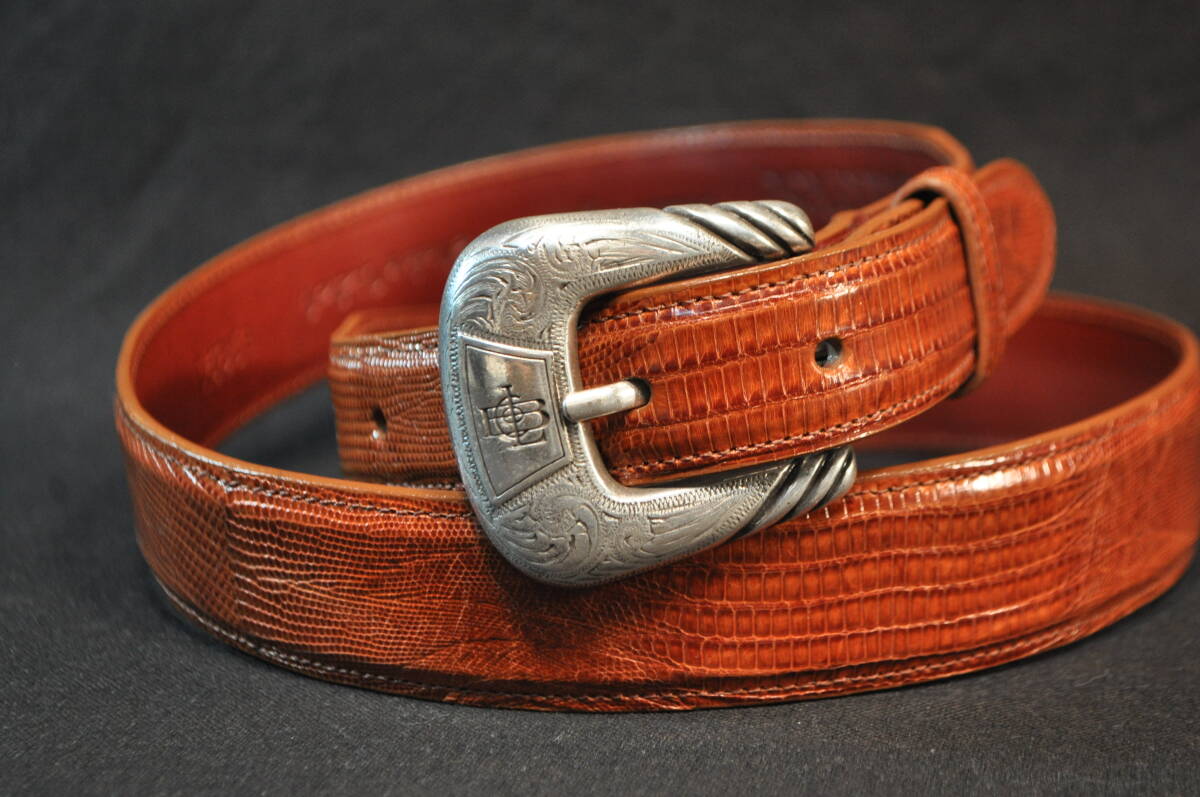 192　アメリカ製　ウエスタンブーツ老舗　ルケーシー社製　LUCCHESE　リザード革ベルト(トカゲ)　先細　キーパー付　34　