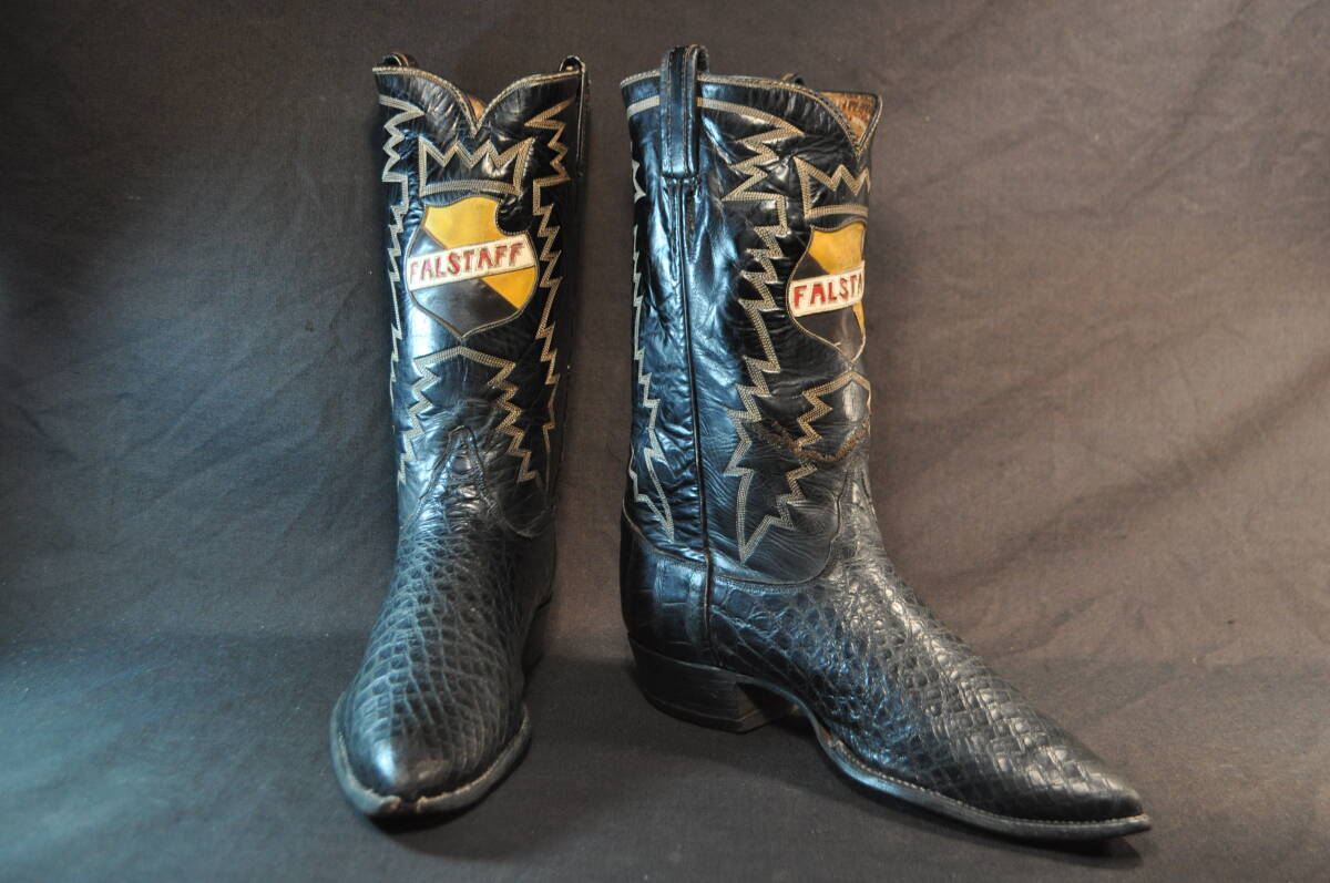 1970年代　ビンテージブーツ　トニーラマ　TONY LAMA　特注品　CUSTOM　BOOTS　小紋柄　ワニ革　サイズ8.5D　