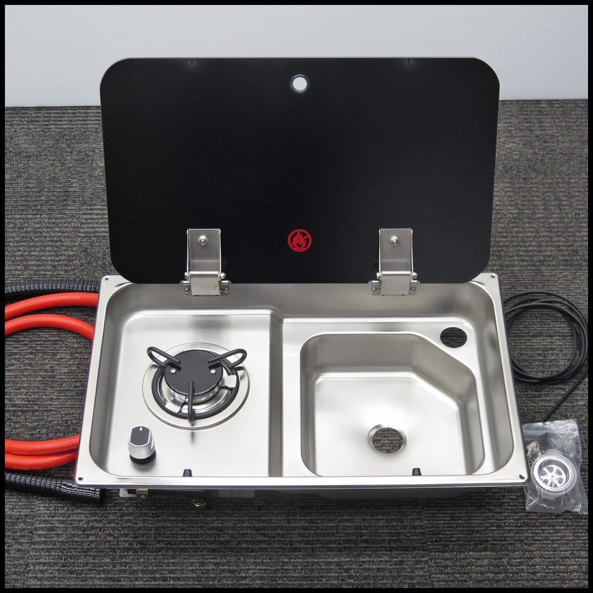 N17) 未使用! RV東陽 キャンピングカー用 シンク・ガスコンロ 一体型 GR-903 バーナーシンク/キッチン/水回り/パーツ/自作・DIYに！ ●