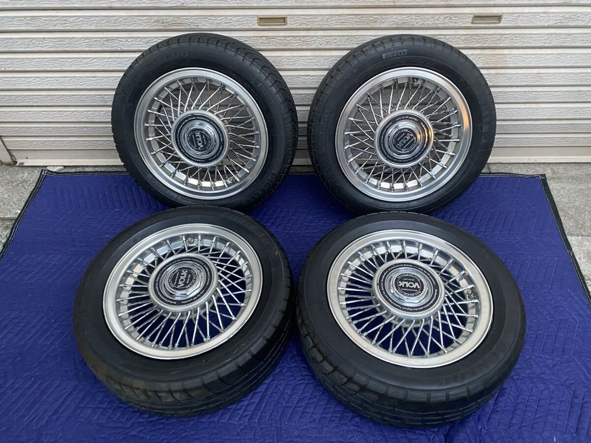 RAYS VOLK RACING ワイヤー PCD100 4穴 14インチ 6J ET38 レイズ ボルク ラパン ミラ ハイソ 当時物 旧車 ワイヤーホイール 検 ワイザー