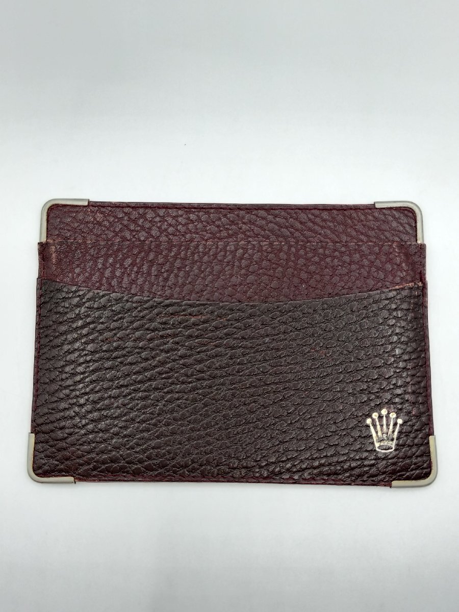 ROLEX　ロレックス 　カードケース パスケース ブラウン　 ギャランティケース　 レザー　現状品　J1730