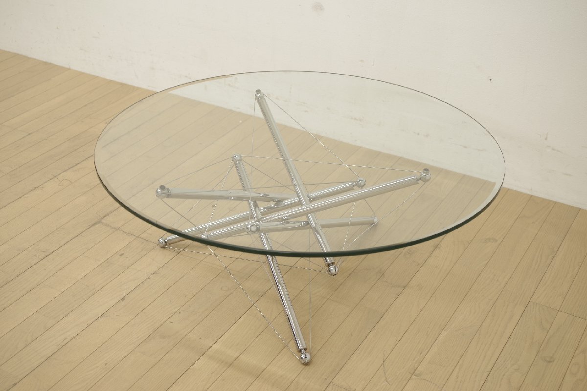 Cassina カッシーナ 714 センターテーブル テオドール・ワッデル ラウンドテーブル 丸 ガラス天板 モダン デザイナーズ イタリア製