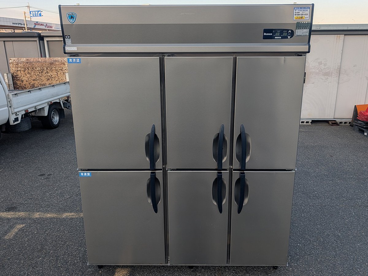 大和冷機 ダイワ 組立式縦型冷凍冷蔵庫 533S2-PL-EC 1500*800*1912mm 6ドア 6枚扉 3相200V 2020年 中古 動作確認済 営業所止め