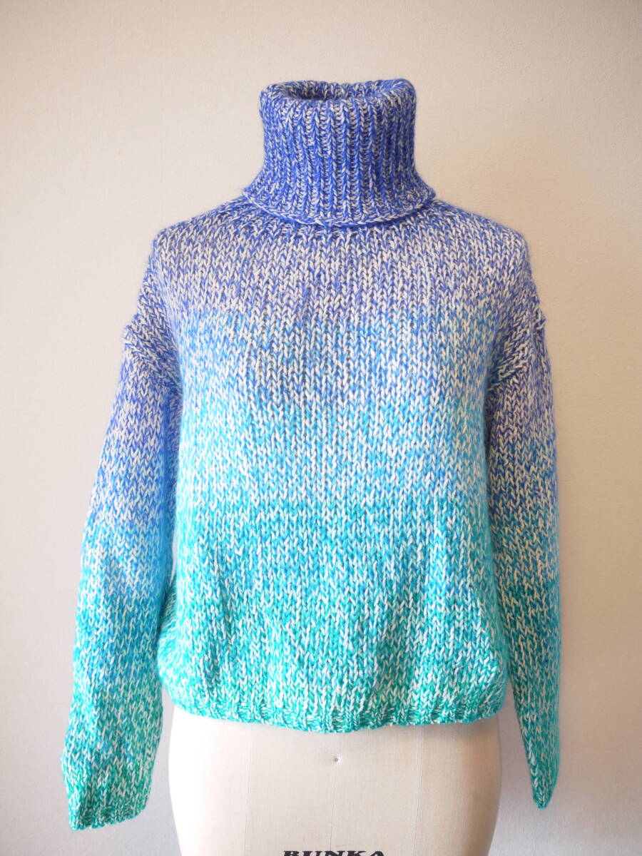 forte_forte フォルテフォルテ （コロネット） モヘヤ混ニットプルオーバー ブルー ０ 未使用