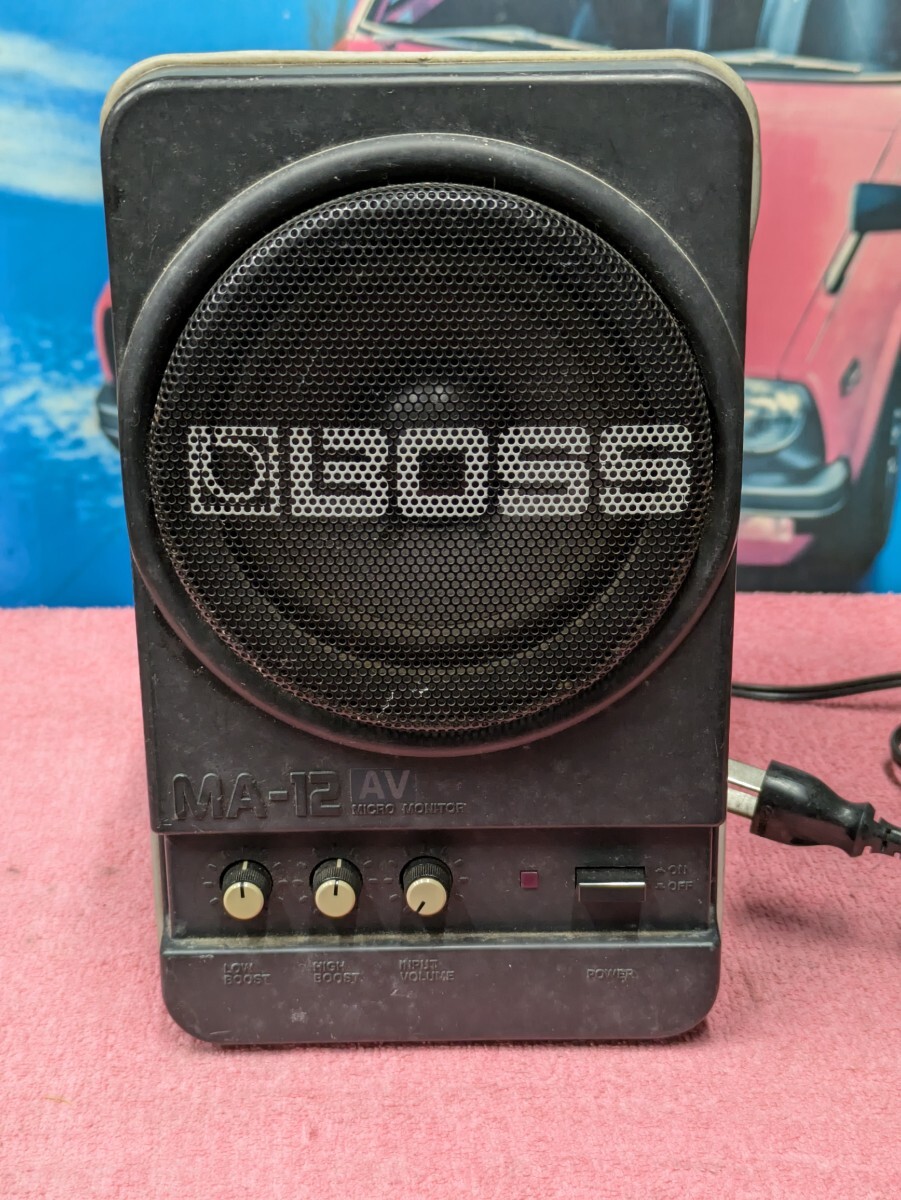 BOSS MA-12 マイクロモニター パワードスピーカー 動作不明 通電のみ確認済み 中古現状品 ボス株式会社 AV MICRO MONITOR アンプ Speaker