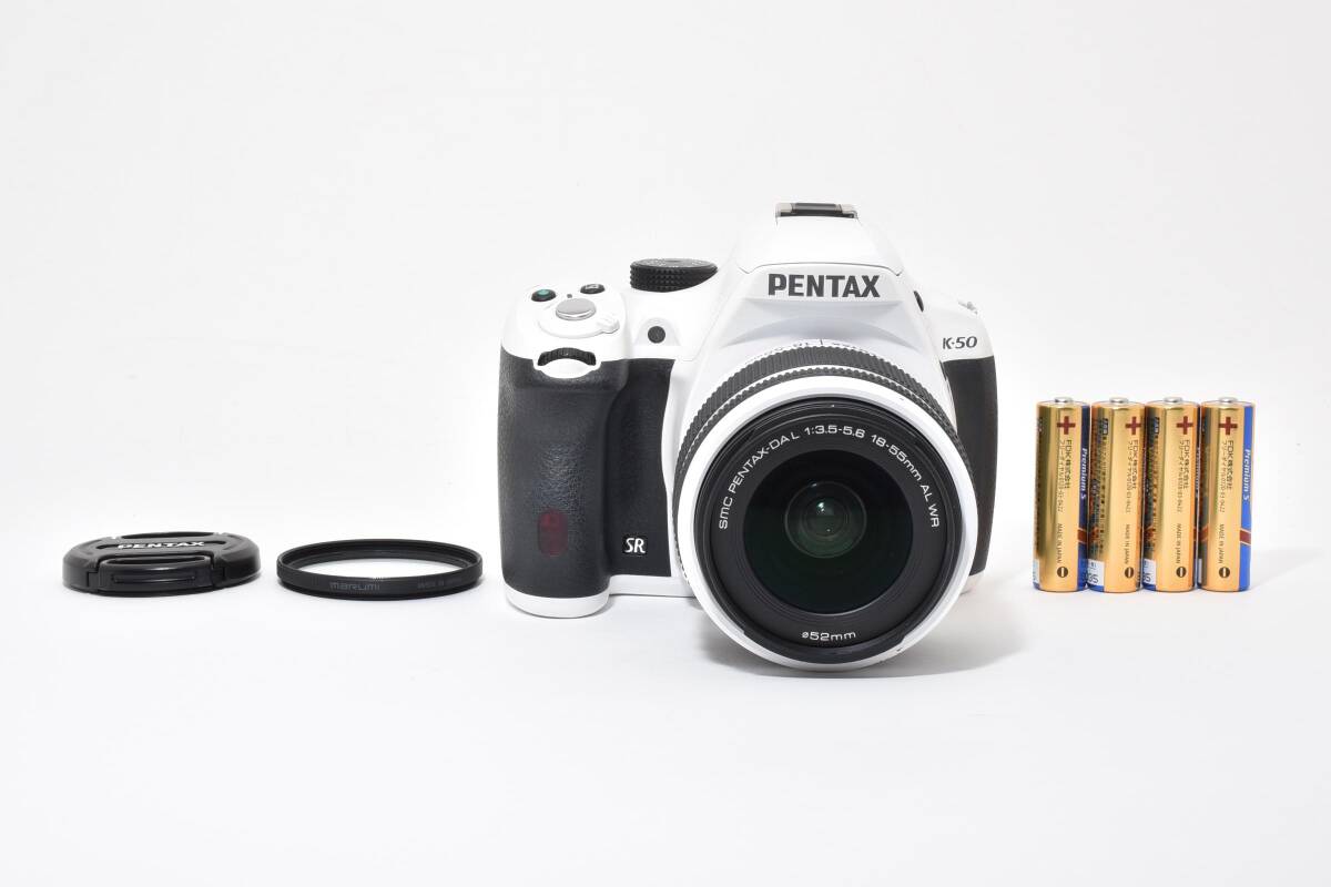 【良品】PENTAX K-50 18-55 ホワイト レンズキット ペンタックス デジタルカメラ #8597