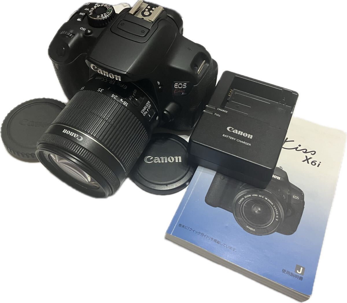 ★取説、充電器付 極上美品★ キヤノン CANON EOS kiss x6i 18-55mm F3.5-5.6 IS STM #23580871