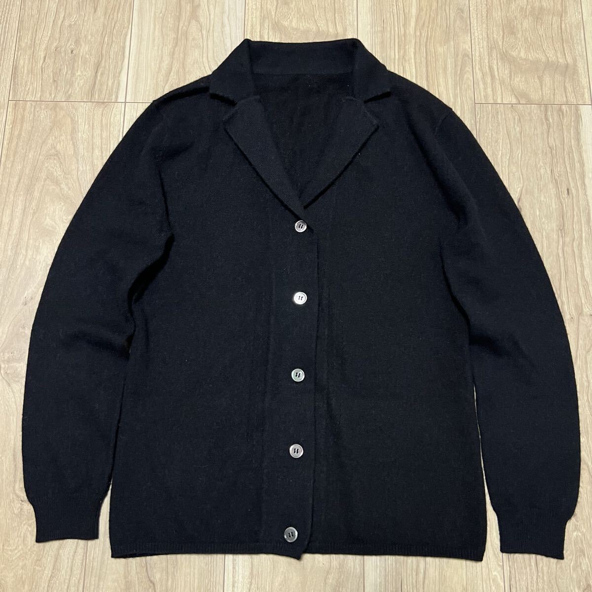 ★カシミア100%★高級 ノーブランド 長袖 カシミヤ ニット カーディガン ジャケット セーター 黒 ブラック レディース 美品 R-8322