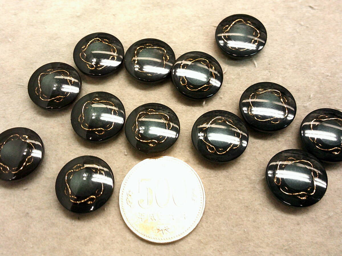 ☆ボタン1BB468☆80054☆＃68濃緑色☆１８ミリ１３個