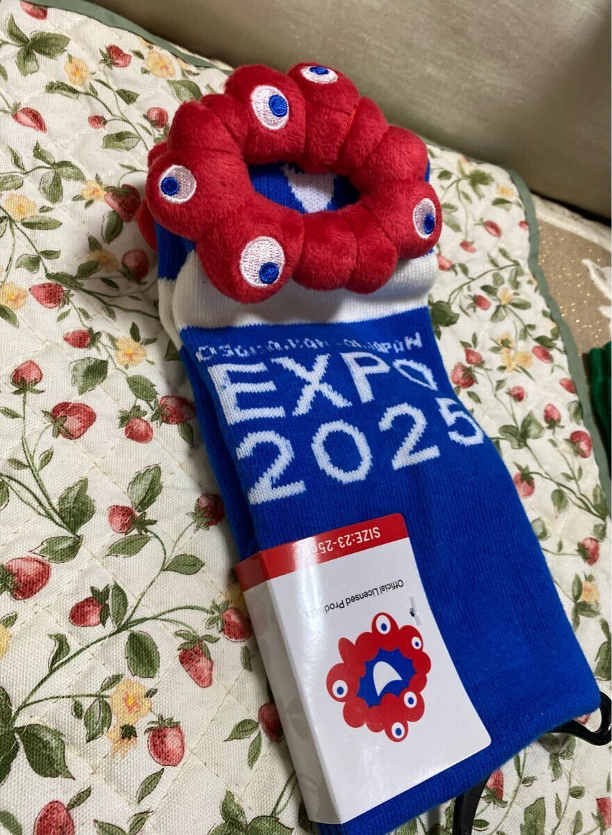 万博 大阪関西万博 ミャクミャク　くつ下　ソックス　立体モチーフ付き　 ぬいぐるみ　 EXPO2025 記念品　人気商品　レア