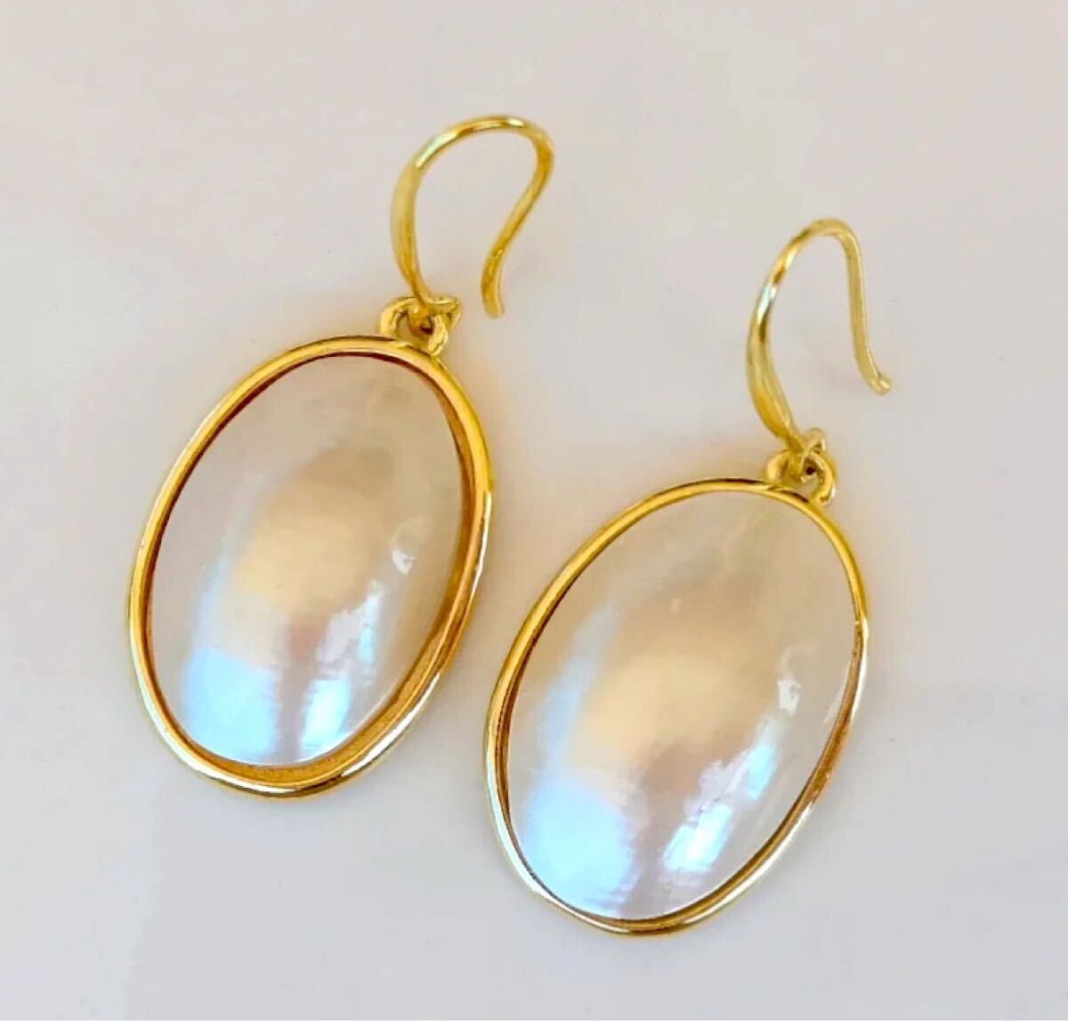 奄美大島産　マベパールピアス　マベ真珠 南洋真珠　白蝶真珠 本真珠 アクセサリー シンプル パールピアス