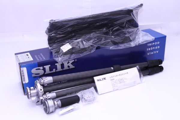★未使用品★スリック SLIK システムカーボン 74 WOH(雲台無) カーボン三脚 4段★展示品 元箱付★104880