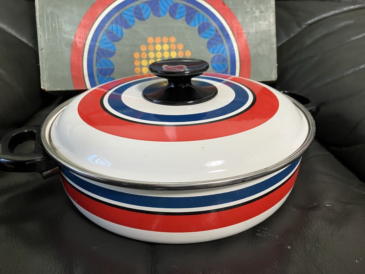 メ5111 新品 未使用　昭和レトロ　ノリタケ26cm　ホーロー鍋　箱付き