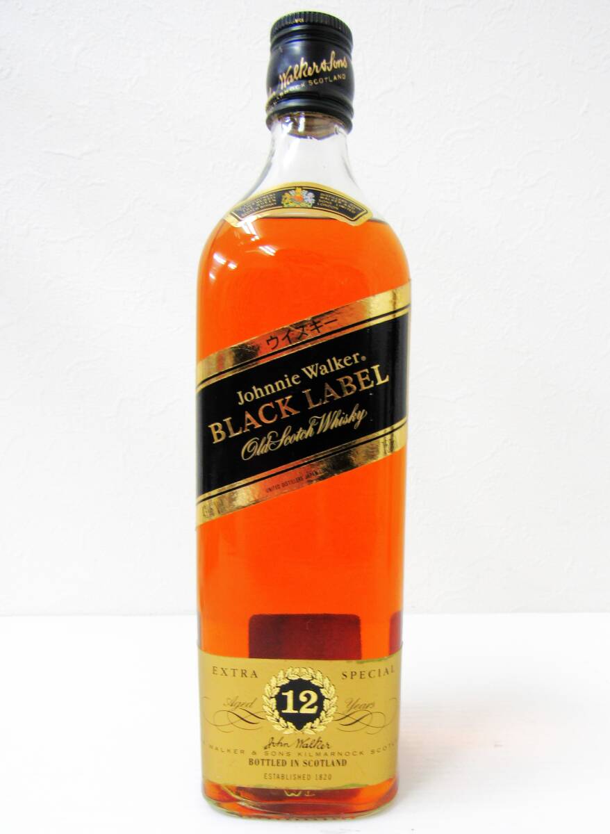 【未開栓】Johnnie Walker BLACKLABEL ジョニーウォーカー 12年 スコッチ ウイスキー ブラックラベル 700ml 40% 黒キャップ HG1110