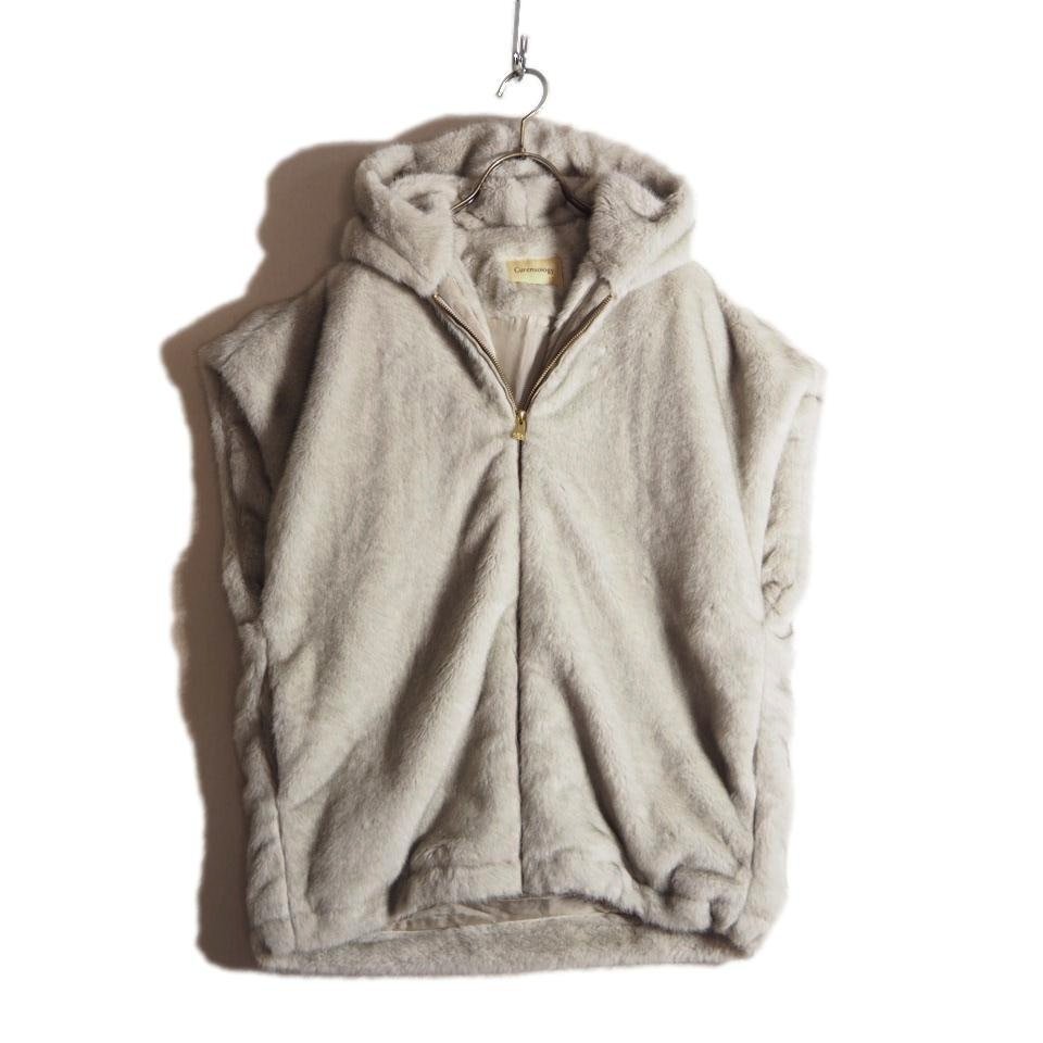 R4597z4　▼Curensology カレンソロジー▼　24AW ミンクライクファー ベスト グレー / ジップアップ ジャケット ブルゾン CL407109ER 秋冬