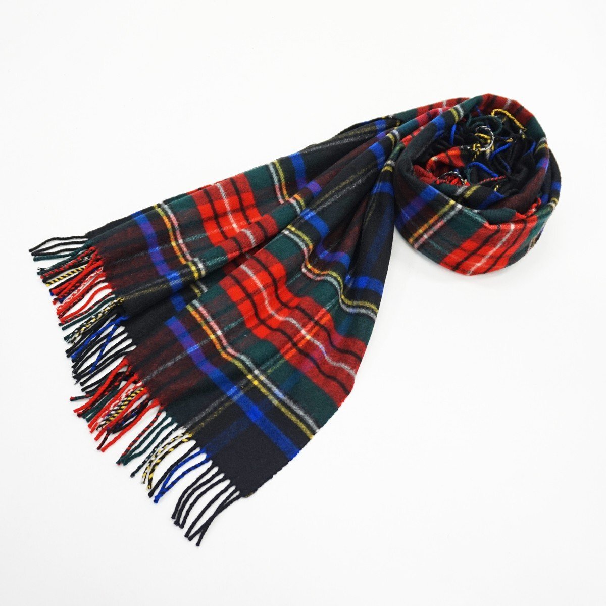 ◇【Johnstons of Elgin ジョンストンズオブエルガン】チェック カシミヤ 大判ストール