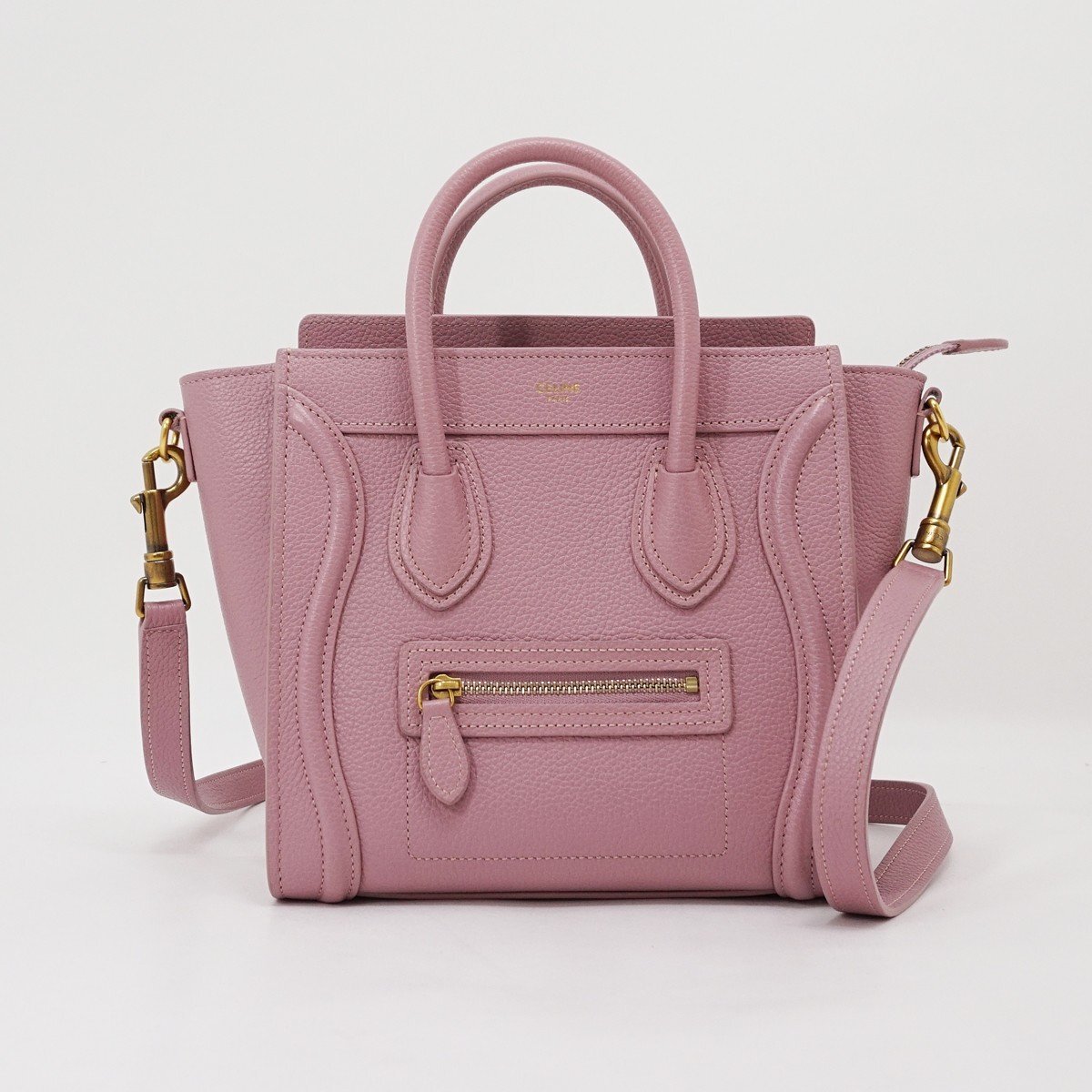 ◇美品【CELINE セリーヌ】ラゲージナノショッパー 2WAY ハンドバッグ