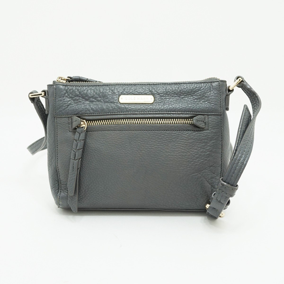 ◇【COLE HAAN コール・ハーン】レザー ショルダーバッグ ダークグレー