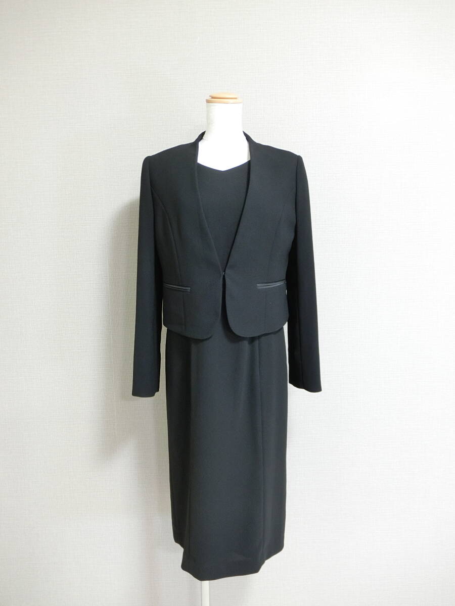 極美品　AL lama　フォーマル　ノーカラー　ワンピース　セットアップ　ブラック　９
