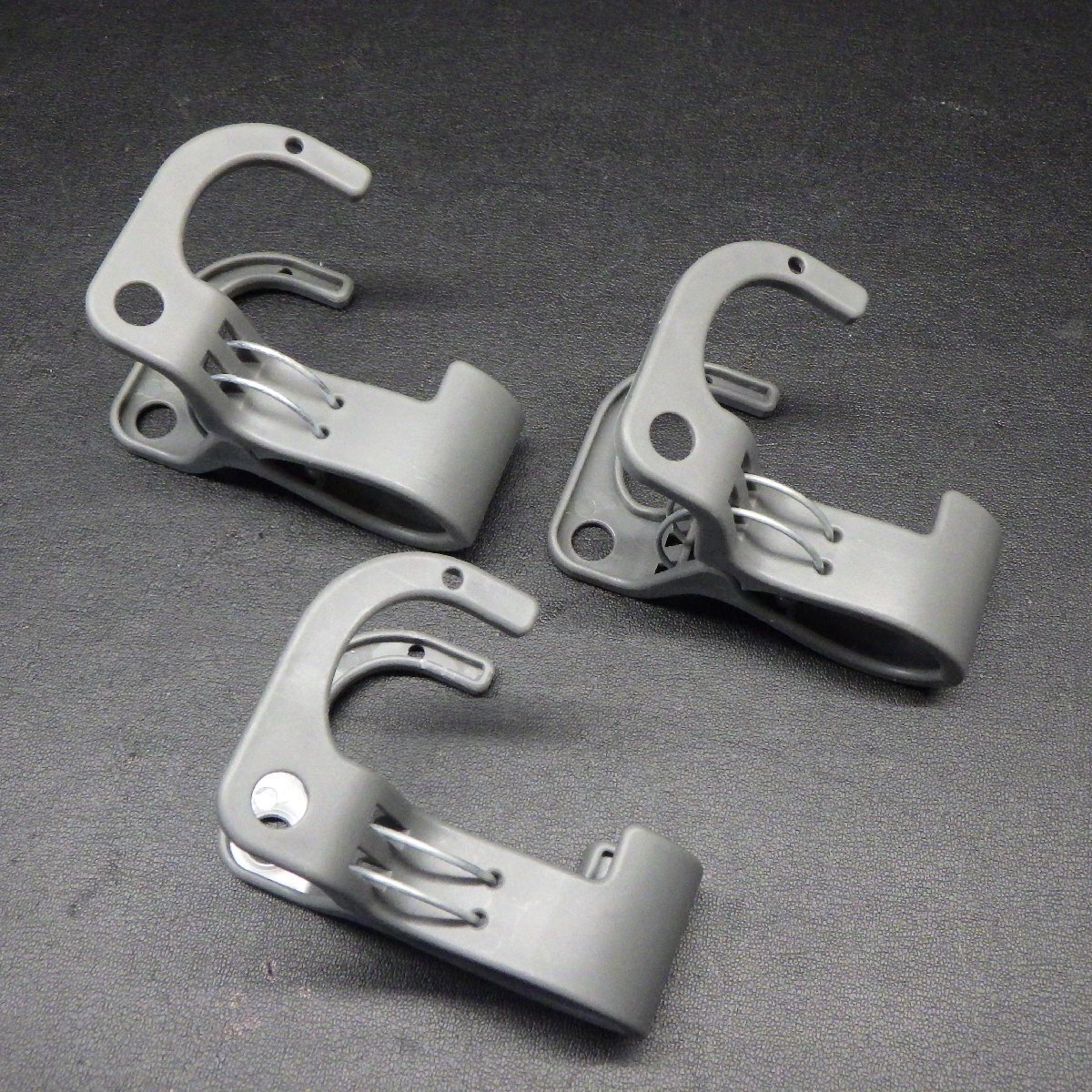 ロッドクリップ ロッドホルダー クリップ グレー系 3個セット ※中古在庫品(20k0104)※定形外郵便