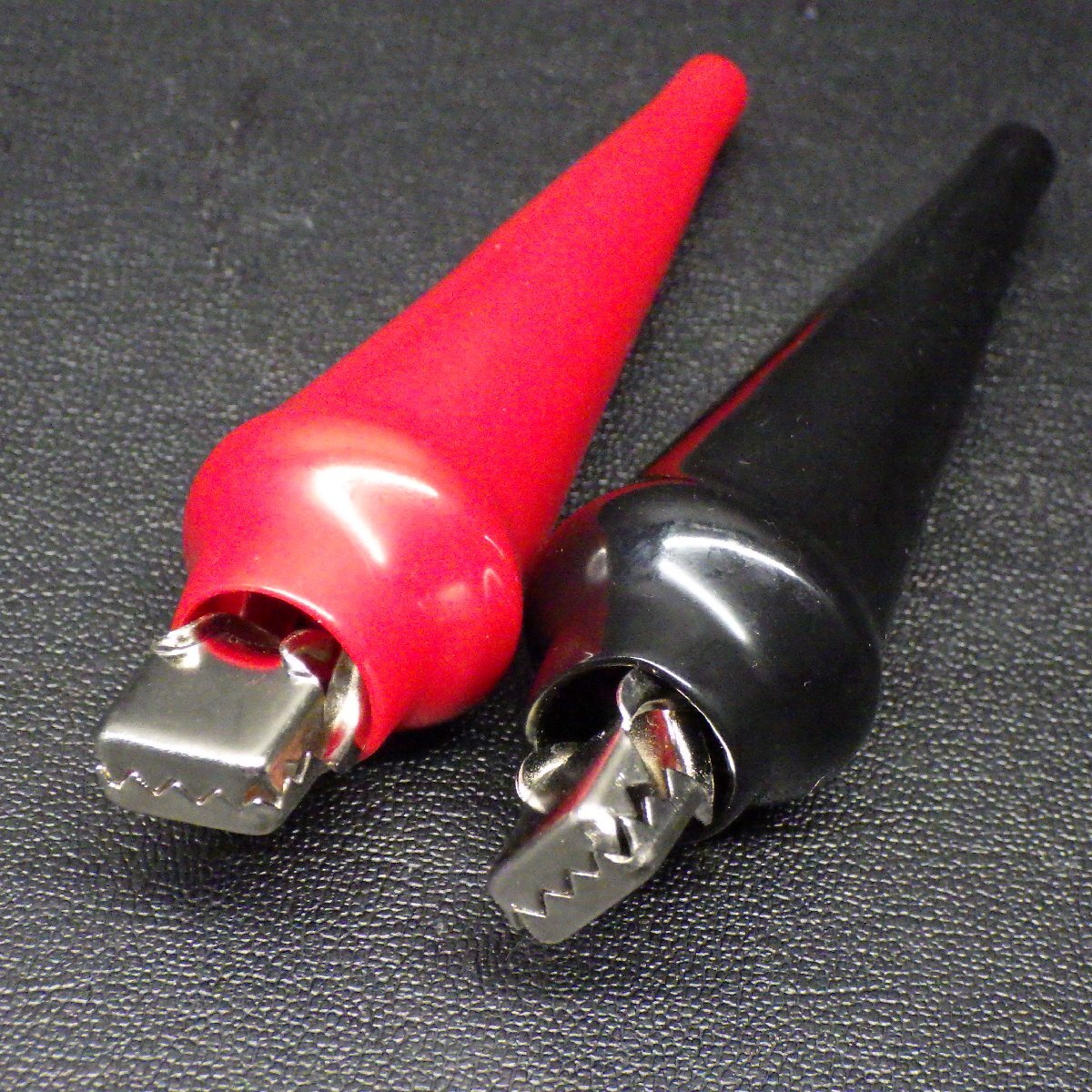 ワニ口クリップ レッド/ブラック 2個セット ※在庫品(1d0800)※クリックポスト