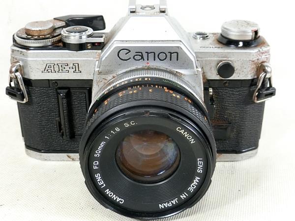 ΠCANON　AE-1　レンズ　FD　50ｍｍ　Ｆ1.8　S.C　キャノン　ビンテージ　カメラ　