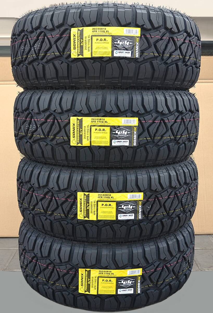 265/65R18 116Q XL 4本セット 2025年製造 新品 ※本州送料無料※ SONIX PRIMEMASTER R/T ホワイトレター / ※自宅便OK※