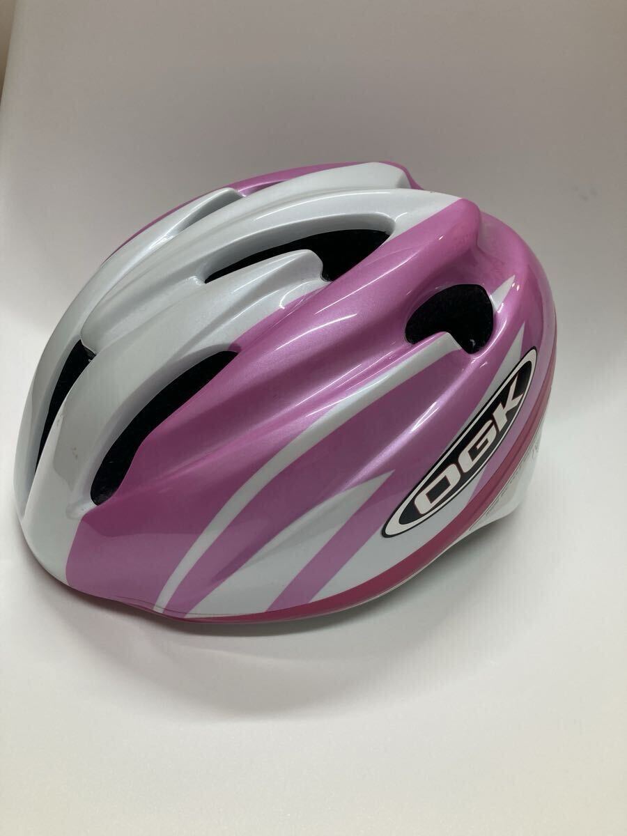 OGK 子供用 ヘルメット 自転車 54〜56cm ピンク ホワイト 白 自転車用ヘルメット 自転車用