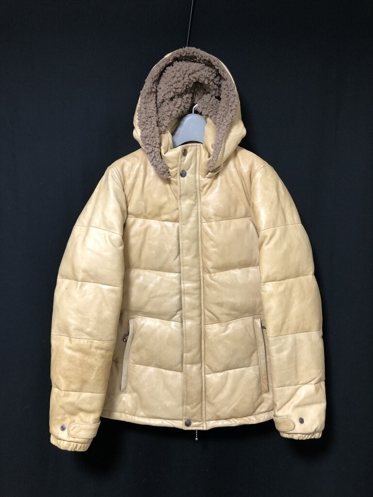 ■glamb グラム■Morris down JKT モーリスダウンジャケット■上質 羊革 ラムレザー ダウンジャケット 裏ボアフード付 サイズ2